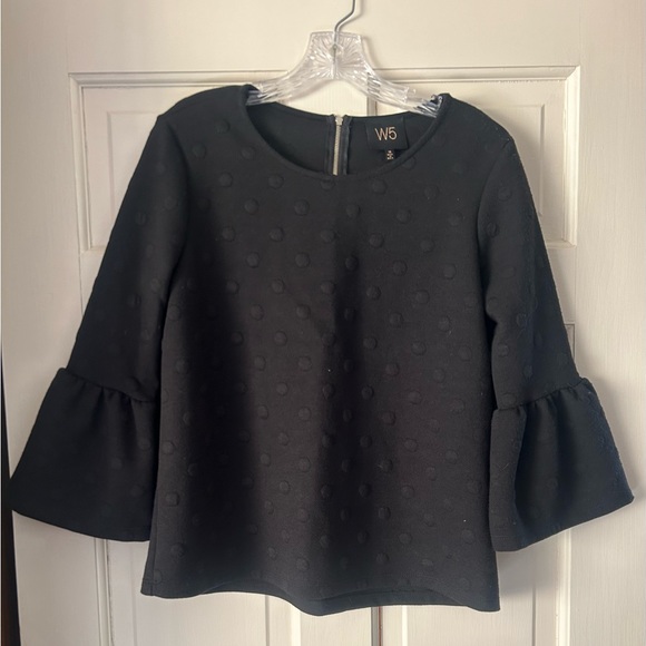 W5 Black Top with Bell Sleeves - Picture 1 of 2